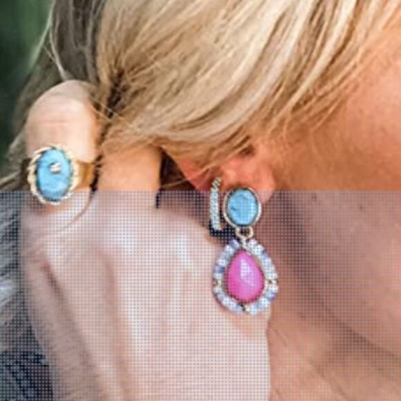 NWT Stella & Dot Covet Drop Earring Set Pink Katie Redmond - Picture 2 of 10